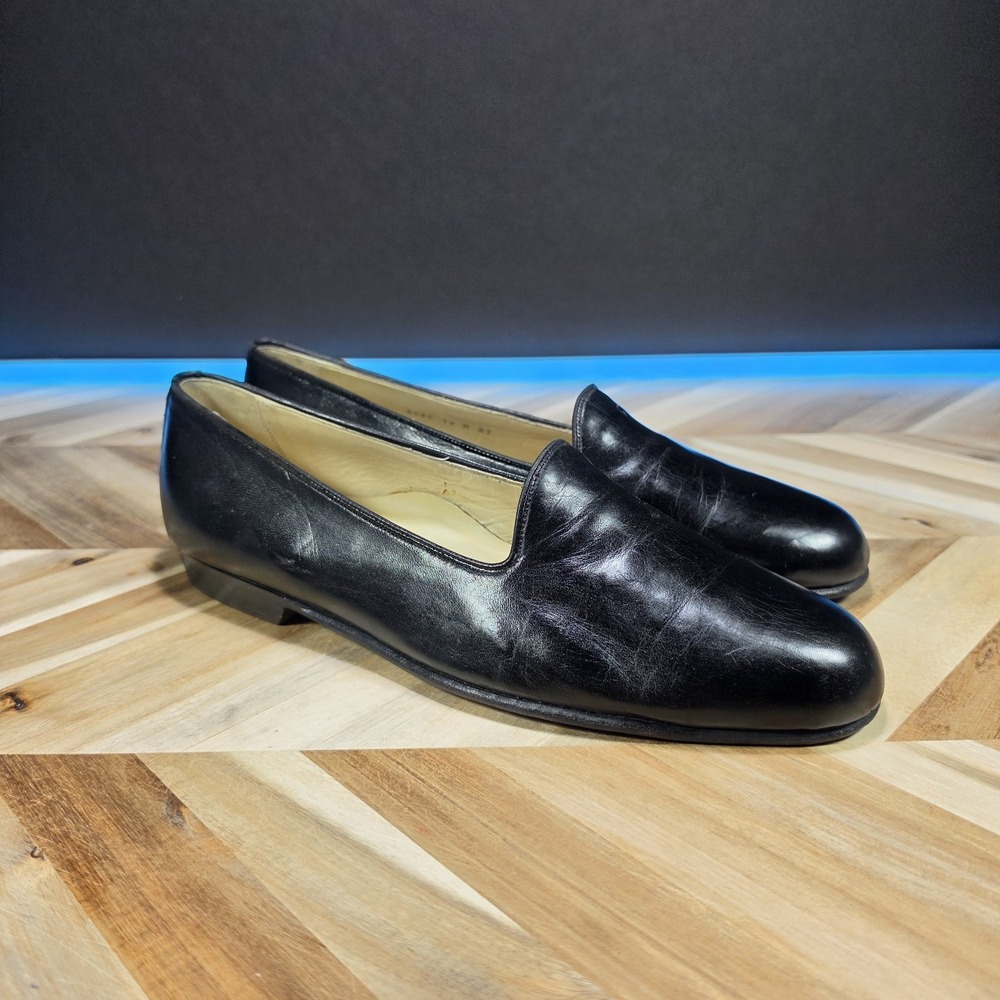 Braganno Cole Haan Men's 12M EU 47 Black Leather Slip On Dress Loafers Italy